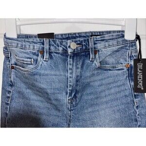 blank nyc jeans 27 High Rise Crop Medium Blue Heavy Weight Stretch New with Tags